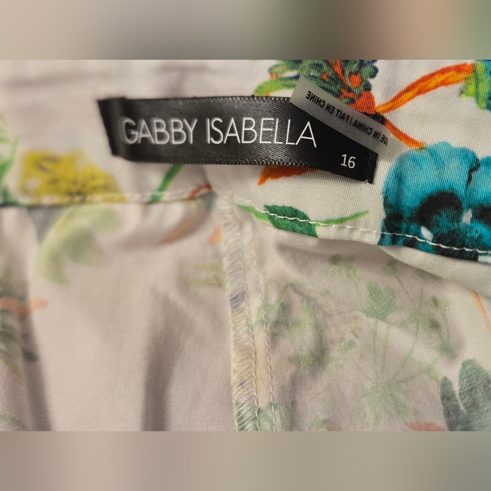 Gabby Isabella Women's Spring Floral Print Capris Pants Size 16 - Picture 4 of 4
